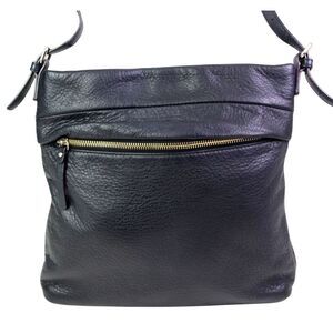 kate spade NY BLACK GENUINE LEATHER ZIP TOP SHOULDER BAG X-BODY HANDBAG PURSE 2